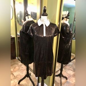 Ann Taylor Tuxedo Sequin Dress